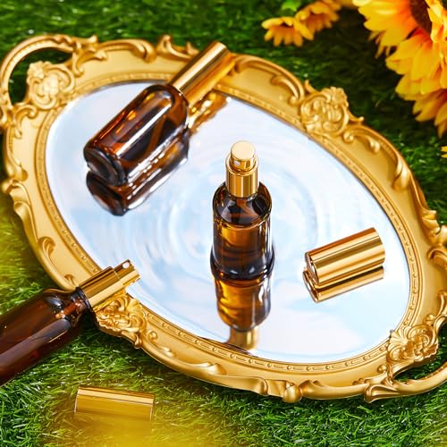 Roshtia 30 Pcs Glass Spray Bottle Clear Empty Bottles Small Refillable Reusable Perfume Bottle with Fine Mist Sprayer Pump for Face Body Travel(2 oz,Amber) - color: Amber, size: 2 oz