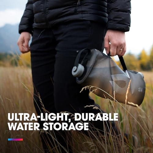HydraPak Seeker Collapsible Camping Water Storage (3L, Mammoth Grey) - color: Mammoth Grey, size: 3 Liter