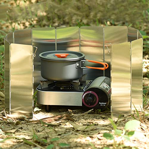 Camping Stove Windscreen 16 Plates Folding Outdoor Stove Windshield Camp Stove Wind Screen Aluminium Alloy Windshield for Butane Burner Grill Wind Blocker Shield - size: 16 Plates Windscreen