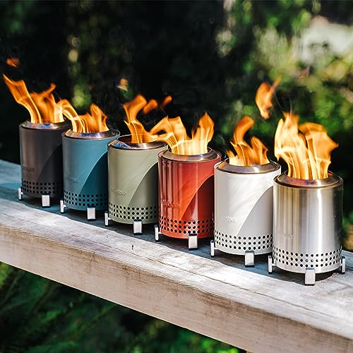 Solo Stove Mesa, 5.1 Inch Tabletop Fire Pit with Stand - Smokeless, Stainless Steel Fire Pit for Camping, Outdoor & Patio- Wood Burning or Pellet Fueled Portable Bonfire, 1.4lbs, Stainless Steel - color: Stainless Steel, size: Mesa