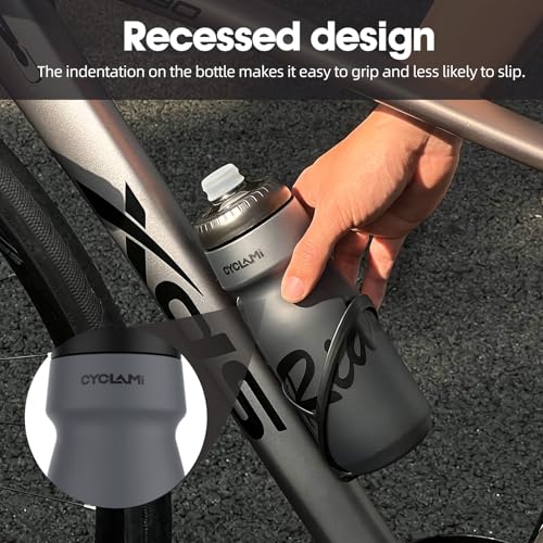 Bike Water Bottle 22oz/650ml Cycling Squeeze Water Bottle BPA Free Leakproof Easy-Squeeze Sports Bottle for Bicycle Gym Camping Hiking (2pcs, Truth Grey) - color: 2pcs, Truth Grey