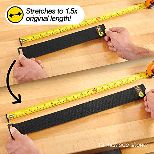 Wrap-It Storage - Super-Stretch, 18" (6 Pack) - Elastic Hook and Loop Cinch Straps - Extension Cord Organizer, Hose and Cables Straps, Cord Wrap - color: Black, size: 18" (6 Pack)
