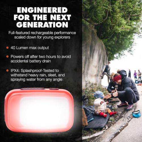 BLACK DIAMOND Wiz Kid Headlamp, Rechargeable, Dimmable, Himalayan Salt | USB-C charging for training, travel, and repeat use, for hiking, camping, running, backpacking, and emergencies - color: Himalayan Salt