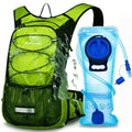 Mothybot Hydration Pack, Insulated Hydration Backpack with 2L BPA Free Water Bladder and Storage, Hiking Backpack for Men, Women, Kids for Running, Cycling, Camping - Keep Liquid Cool up to 5 Hours - color: Grass Green