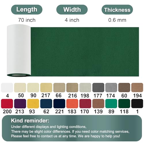 Linen Canvas Repair Tape, 4 x 63 in Dark Green Waterproof Self-Adhesive Patch for Outdoor Gear, Durable and Weatherproof Fabric Tape for Boat Covers,Tents, Sofas,Sun Shades,Awnings and Lounge Chairs - color: Blackish Green