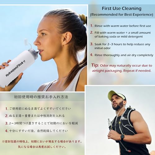TRIWONDER TPU Collapsible Flask BPA-Free Soft Folding Water Bottles for Hydration Pack - Ideal for Running Hiking Cycling Climbing (500ml/16.9oz - White) - color: 500ml/16.9oz - Y - White