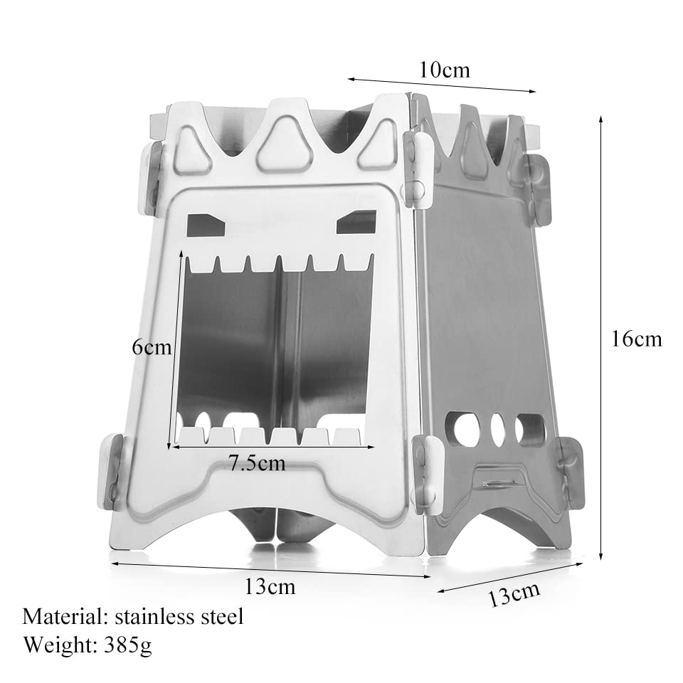 Portable Wood Burning Folding Camping Stove for Outdoor Hiking & Picnic