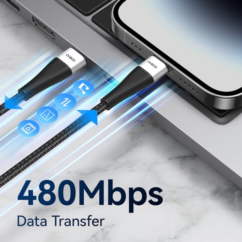 Extra Long USB C to USB C Cable 15FT 100W Type C Charger Fast Charging Cord | Heavy Duty Nylon Braided Charging Cable for iPhone 17 Pro Max 16 15, iPad Pro, Air, Mini, MacBook, Samsung, Tablet and Laptop - color: Black, size: 15 FT - 1 Pack, style: USB C