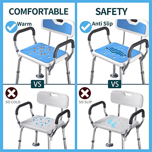Shower Chair Pad Cover Bath Seat, Padded Shower Bench Seat Mat 15 x 12 inches, Waterproof Transfer Bench Cushion,Stickable Soft Foam Fit Bath Stool, Bathroom Bathtub Mat