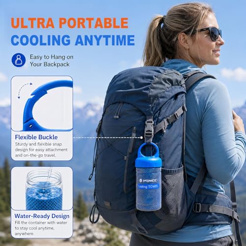 YQXCC 2 Pack Cooling Towels (47"x12"), Ice Cool Towel for Neck & Face | Cooling Neck Wraps, Soft Breathable Microfiber Chilly Towel for Yoga, Golf, Gym, Running, Camping & Hot Weather - color: 2*light Blue