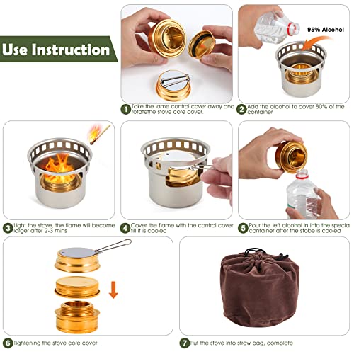 Portable 2 In 1 Mini Alcohol Stove Burner For Camping With Cross Stand - color: Silver