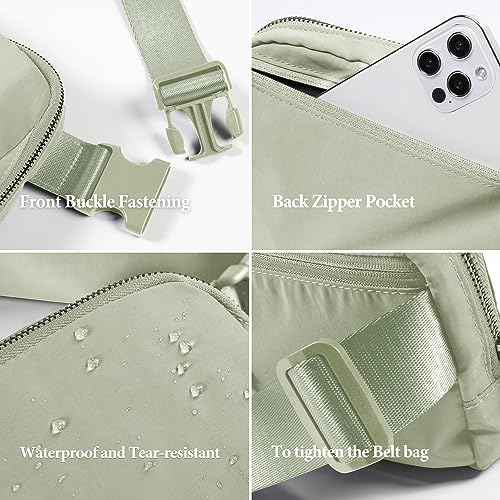 ODODOS Unisex Mini Belt Bag with Adjustable Strap Small Fanny Pack for Workout Running Traveling Hiking, Desert Sage - color: Desert Sage