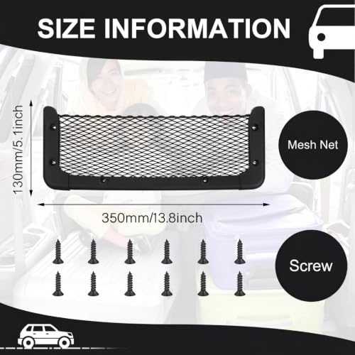 Frienda 4 Pcs Bungee Net Pocket Framed Mesh Car Boat RV,13.8 X 5 Inch - size: 13.8 x 5 Inch