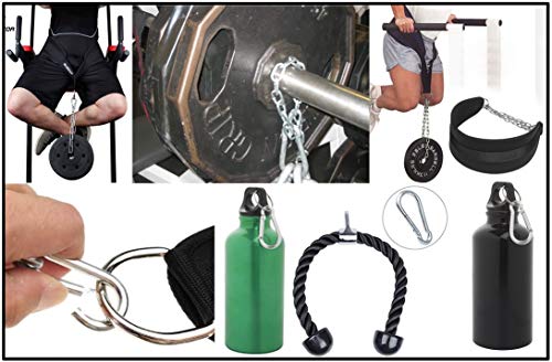 Black & Silver Zinc-Galvanized Heavy Duty Bushcraft Carabiner Spring Snap Clip Link Hooks 200-500lb Load 2, 6 & 12 Packs - color: 7cm (2.8in) Black 6 Pack
