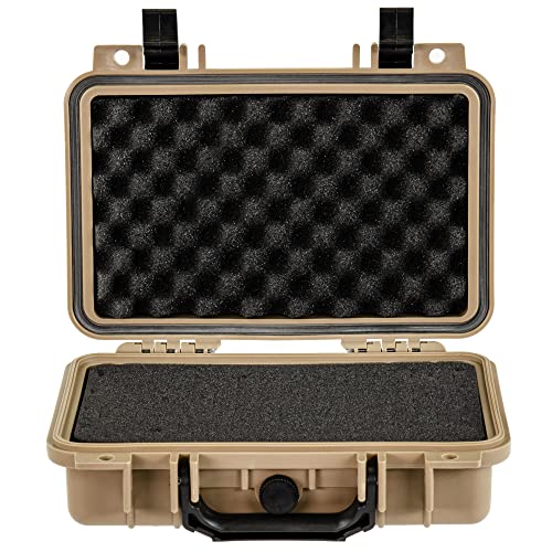 Eylar Protective Gear and Camera Hard Case Waterproof Dry Box with Foam 11.6 Inch 8.3 Inch 3.8 Inch (Tan) - color: Tan