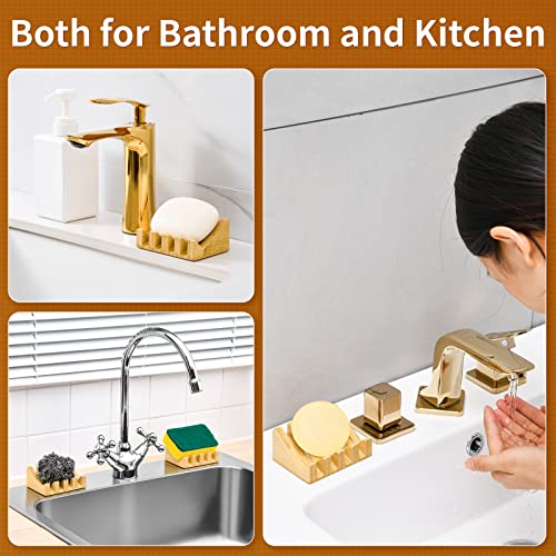 Bamboo Soap Dish Wooden Bar Soap Holder Saver for Shower,2 Pack - color: 2pcs