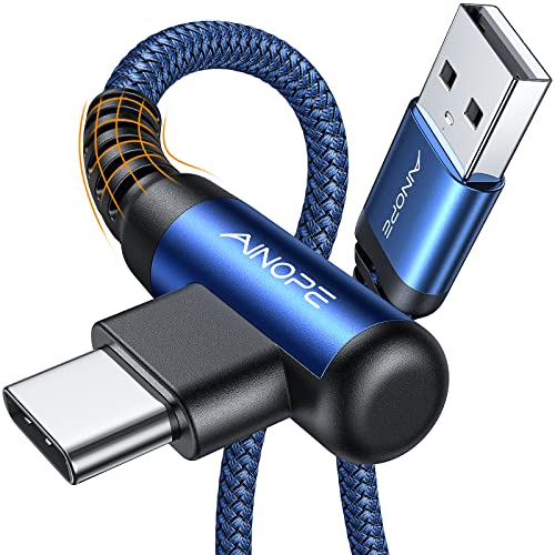 AINOPE USB C Cable 3ft Right Angle, 2-Pack USB to USB C Cable 3ft 3.1A Fast Charging Nylon Braided USB A to USB C Cable Blue Accessories Fit for Galaxy S20 S10 S9 S8 Plus,V30,V20,G6 - color: Blue, size: 3.3FT+3.3FT