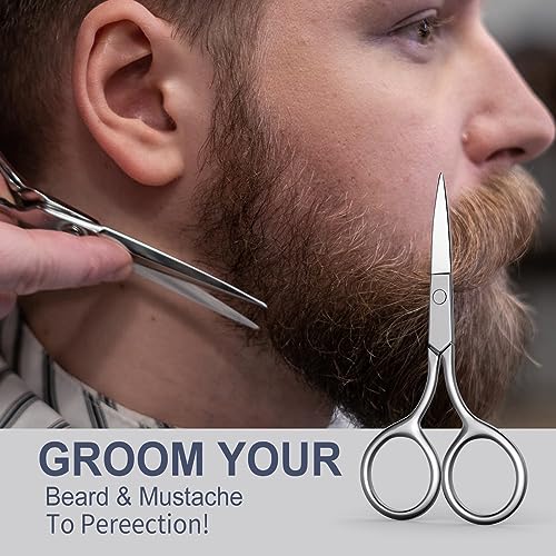 Eyebrow Scissors, Small Scissors for Hair, Eyebrows, Nose Hair, Beard, Eyelashes, Cuticle. Stainless Steel Fine Straight Tip Nose Hair Scissors -ASONTAO (3Pcs Eyebrow Scissors) - size: 3Pcs Eyebrow Scissors