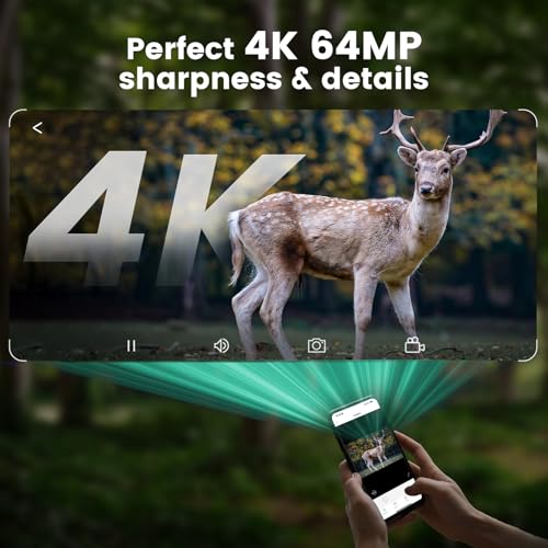 MAXDONE 2Pack Solar Trail Camera, 4K WiFi Bluetooth Night Vision GameCamera | Trail Cameras with Night Vision Motion Activated IP66 Waterproof Game Camera 32GB SD Card Included for Deer Hunting Wildlife - size: PH960W-2 pack
