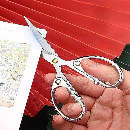 5" All Stainless Steel Office Scissors,Ultra Sharp Blade Shears,Sturdy Sharp Scissor for Office Home School Sewing Fabric Craft Supplies Multipurpose Scissors Sliver - color: Silver, size: 5"