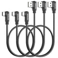USB to USB C Cable 90 Degree 3Pack 1.5FT, Short Right Angle USB C Cable - color: Black, size: 1.5FT