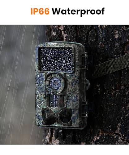 4K 48MP WiFi Trail Camera with Bluetooth App, Night Vision Game Camera, 0.05s Trigger Speed, IP66 Waterproof, 130° Wide Angle for Wildlife Monitoring