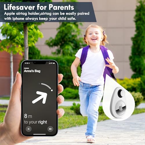 Holder for Kids Baby Toddler Hidden 2 Pack GPS Tracker Case, Anti-Removal for Silicone Case with Safety Pins, Suitable for Children, Elderly, Pets, Backpack, Luggage (White+White) - color: White+White