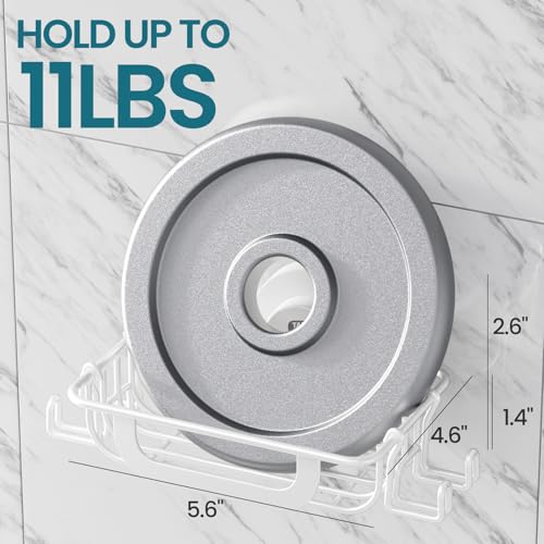 TAILI Soap Holder, Soap Dish Suction Cup with Hooks, Stainless Steel, White | Soap Dish for Shower, Bathroom Bar soap holder Shower Wall, Stainless Steel Sponge Holder for Tub Kitchen - color: White
