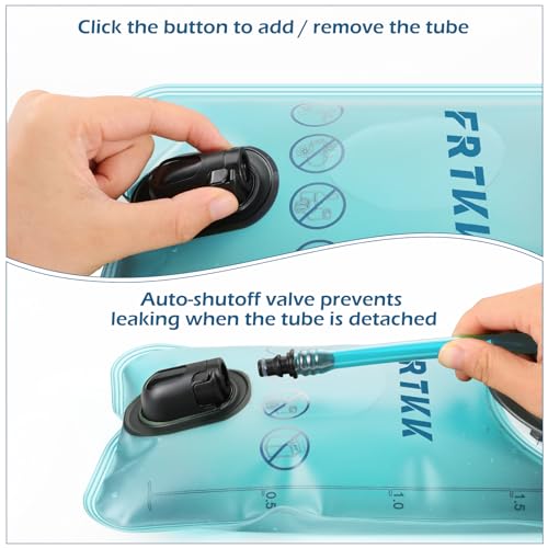 FRTKK 2L/3L Hydration Bladder, Leak Proof Water Bladder for Hydration Pack, BPA Free Wide Opening Ergonomic Shape Water Reservoir for Running Hiking Cycling Camping - color: Blue - 3L