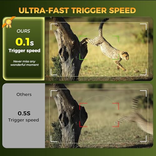 4K 84MP WiFi Trail Camera, Wildlife Camera with Night Vision | Game Camera with 0.1s Trigger & 130°Wide Angle, Trail Cameras with IP67 Waterproof Suitable for Outdoor Wildlife Detection
