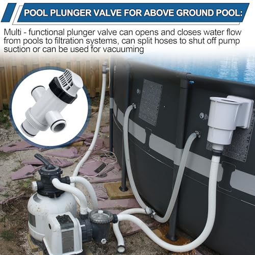 Above Ground Plunger Valves with Pool Hose Adapter B for Intex Above Ground Pool & Pump, Pool Parts and Accessories On/Off Plunger Valve Replacement & 25009 Hose Conversion Adapter 1 1/4 to 1 1/2