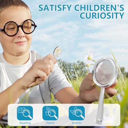 OBTANIM 20 Pack Mini Plastic Handheld Magnifying Glasses Portable Reading Magnifier for Senior and Kids, Hand Lens 5X Magnifier for Home, Indoor and Outdoor Use - size: 20 Count (Pack of 1)