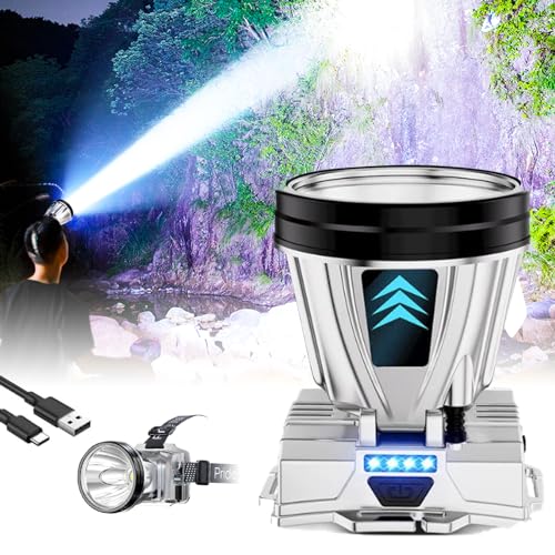 Super Bright Headlamp High Power Headlight LED Rechargeable Motion Sensor Hunting Head lamp Flashlight Spotlight Waterproof Light for Outdoor Fishing Camping Hiking - size: 5W ONE PACK