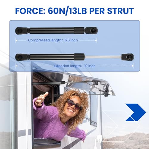 C16-03213 10" Gas Strut Shock,13Lbs/58N Lift Support,10 inch Gas Spring Shocks Prop Lift for Cabinet Door Truck Tool Toy Box Lid Replacement, 2-Piece Set (C1603213) - size: 10 inch, style: 13 lbs