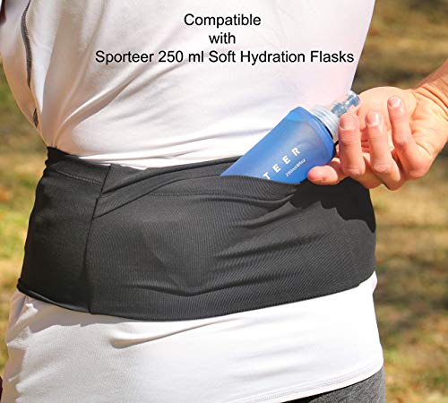 VersaMod Multi-Pocket Running Belt - Travel Waist Pack (X-Large) | Secure Phone Holder & Fitness Accessory Pouch, Protective Flap Pockets, Premium Nylon Spandex Blend, Fits Large Devices - size: X-Large