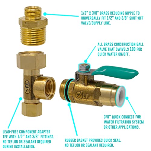 Metpure Ice Maker Refrigerator Water Line Kit, 25 ft x 3/8" - size: Fridge Install Kit - 3/8" Valve & Supply Line