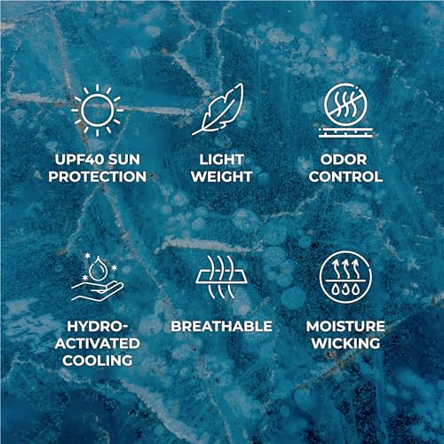 SHAKEitCOOL Original Cooling Towel – Be Cool in Style - Heat Relief, Soft, Lightweight, Sun Protection, Easy Clean - Perfect for Biking, Running, Yoga, Gym, Gardening - Blue - color: Blue