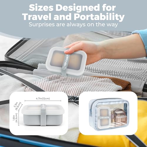 Compact Leakproof Travel Soap Case with Lid & Silicone Strap - Portable Draining Soap Bar Holder for Gym, Bathroom, Camping - Lightweight Silicone Soap Dish Container (Gray) ﻿ - color: Gray