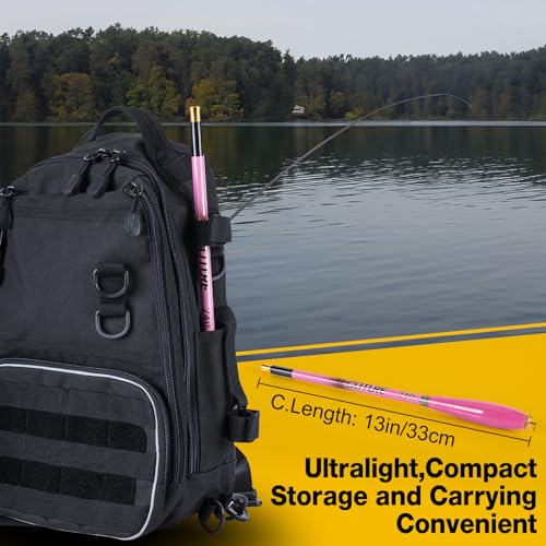 Goture Telescopic Mini Pocket Fishing Pole, Portable Fishing Hand Pole, Stream and Universal Fishing Rod, Ultralight High Strength Fishing Rods Fit for Beginners - color: Pink1, size: 1.6m/5'3''