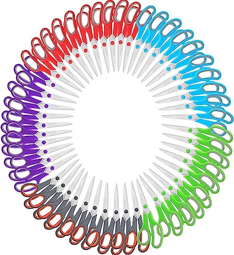 Scissors Bulk Set of 100-Pack, Niutop 8" Multipurpose Sharp Sewing Craft Fabric Scissors for Office Home High/Middle School Student Office Teacher Art Supplies, Soft Comfort-Grip Right/Left Handles - color: 100 Packs