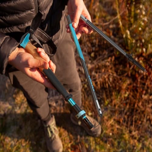 Trekking Poles, Collapsible Hiking Poles,Lightweight and Compact Walking Sticks with Adjustable Height for Men and Women - color: Skyblue