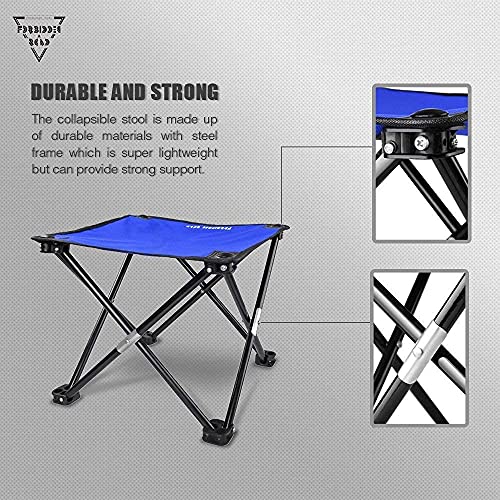 Forbidden Road Portable Folding Camping Stool with Carry Bag - color: Blue, size: 14.17 * 11.8 inch
