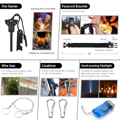 Survival Kit, 151Pcs Survival Gear Emergency Supplies First Aid Kit