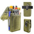Belt Tool Pouch, Tactical Utility Organizer with Cell Phone Holder, Durable Heavy-Duty 1000D Nylon EDC Multitool Holster with Multi-Pockets for Electricians, Handymen, Work, Hiking - color: Army green