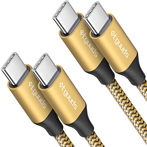 etguuds USB C to USB C Cable 3ft, 2-Pack 60W C to C Cable Fast Charging | for iPhone 17 16 15 Pro Max Plus Air, Samsung Galaxy S26 S25 S24 S23, USBC iPad MacBook Charger Cord Type C, Pixel, Gold - color: Gold, size: 3ft