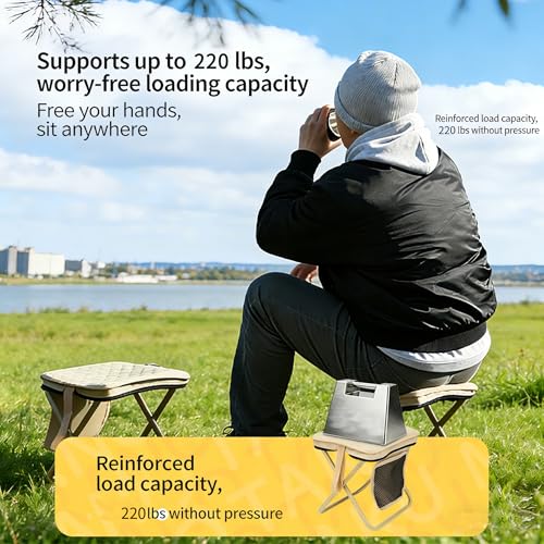 Portable Stool for Mountaineering and Hiking, Lightweight Collapsible Space-Saving Stool for Camping, Fishing, Hiking, Travel and Picnic (B) - color: B