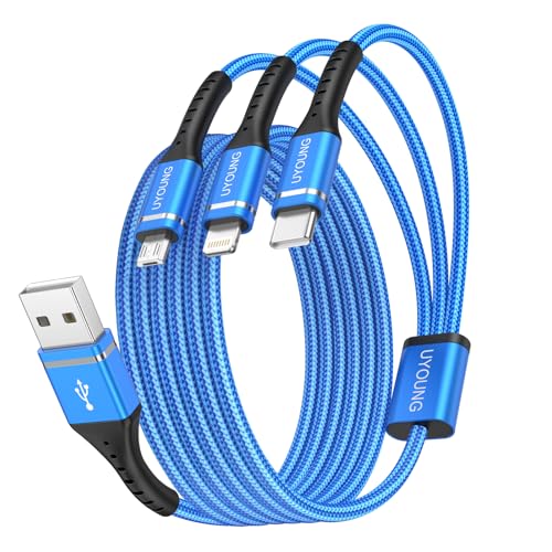 Multi Charging Cable, 3 in 1 Charger Cable Long Charging Cords 10FT 2Pack - color: Blue, size: 10FT, style: USB A to Multiple Connectors