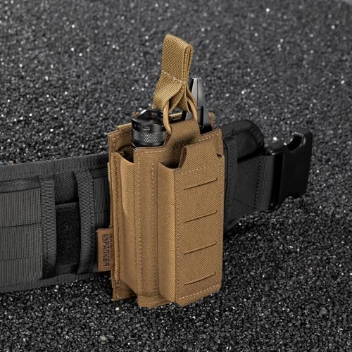 EXCELLENT ELITE SPANKER Tactical Open-Top Single/Double/Triple Molle Mag Pouch for Pistol Mag Pouch Tactical Bag Accessories Holder - color: Coyote Brown