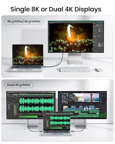 Silkland 40Gbps USB 4 for Thunderbolt 4 Cable 5FT, 8K/Dual 4K, 240W PD3.1 | 4K@240Hz, MST Support, Braided USB C Video Cable Compatible for MacBook, iPhone 17/16, Monitor, SSD, iPad, Dock - size: 5FT