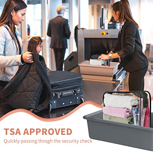 TISRATOK 12 PCS Clear Makeup Bags with Zipper, TSA Approved Toiletry Pouch - color: Black, size: Large